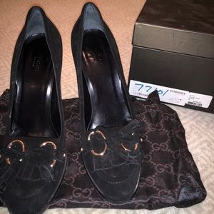 Vintage black suede Gucci heels
